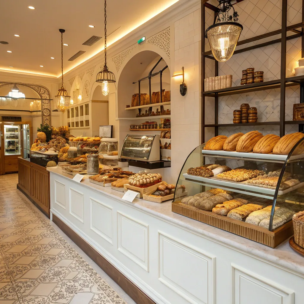Interior of AELTHIRON Bakery with an array of baked goods displayed